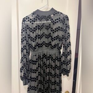 Tory Burch Black Sheer Polka Dot Dress